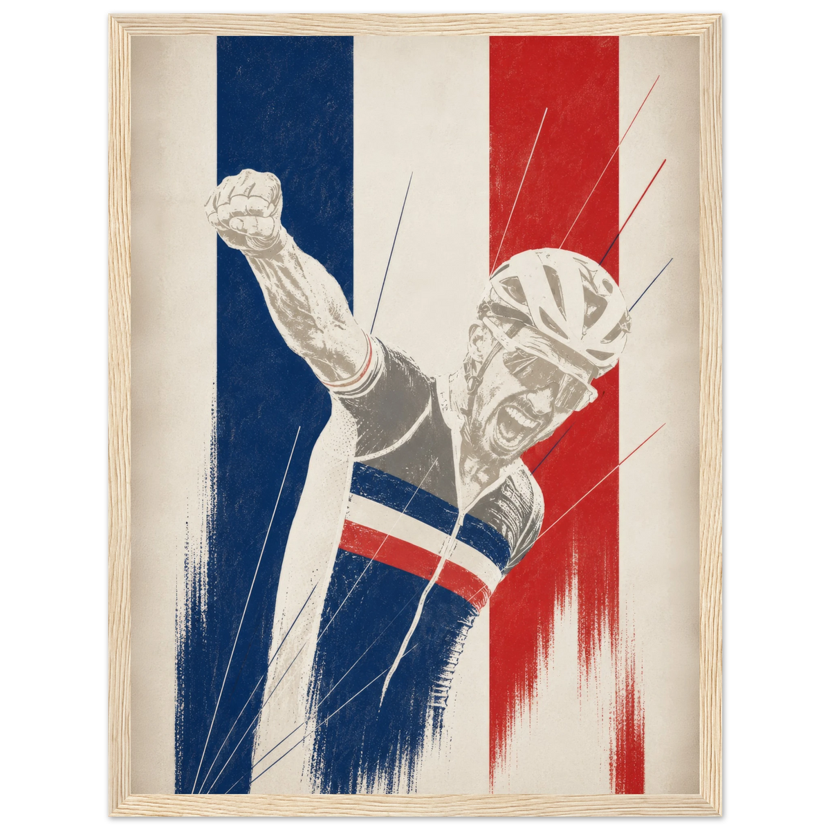 Poster coureur Loulou, tirage encadré STAY Cycling