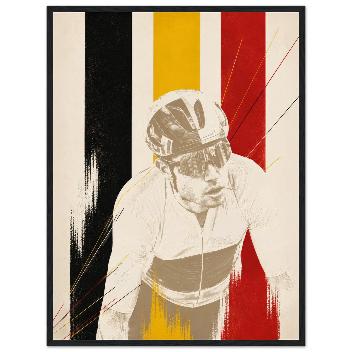 Affiche coureur WVA encadrée, poster cyclisme sur route