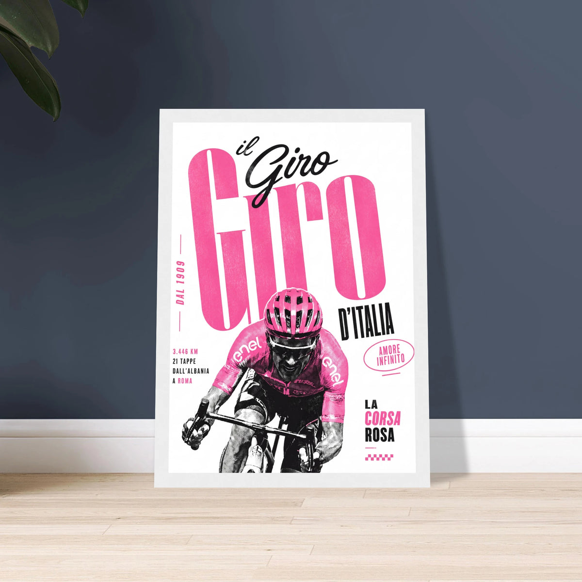 Affiche cycliste Il Giro d'Italia, poster encadré format portrait