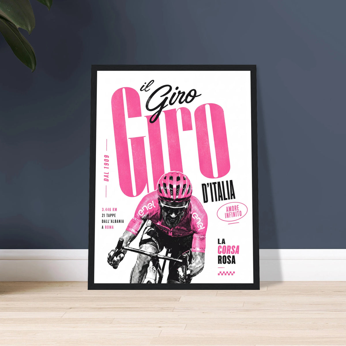 Affiche cyclisme Il Giro d'Italia encadrée, poster déco vélo pour le salon