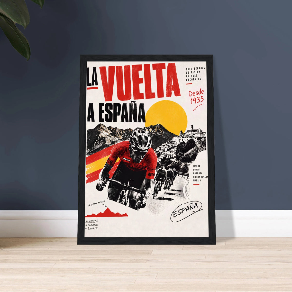 Affiche cycliste La Vuelta a España, poster encadré format portrait