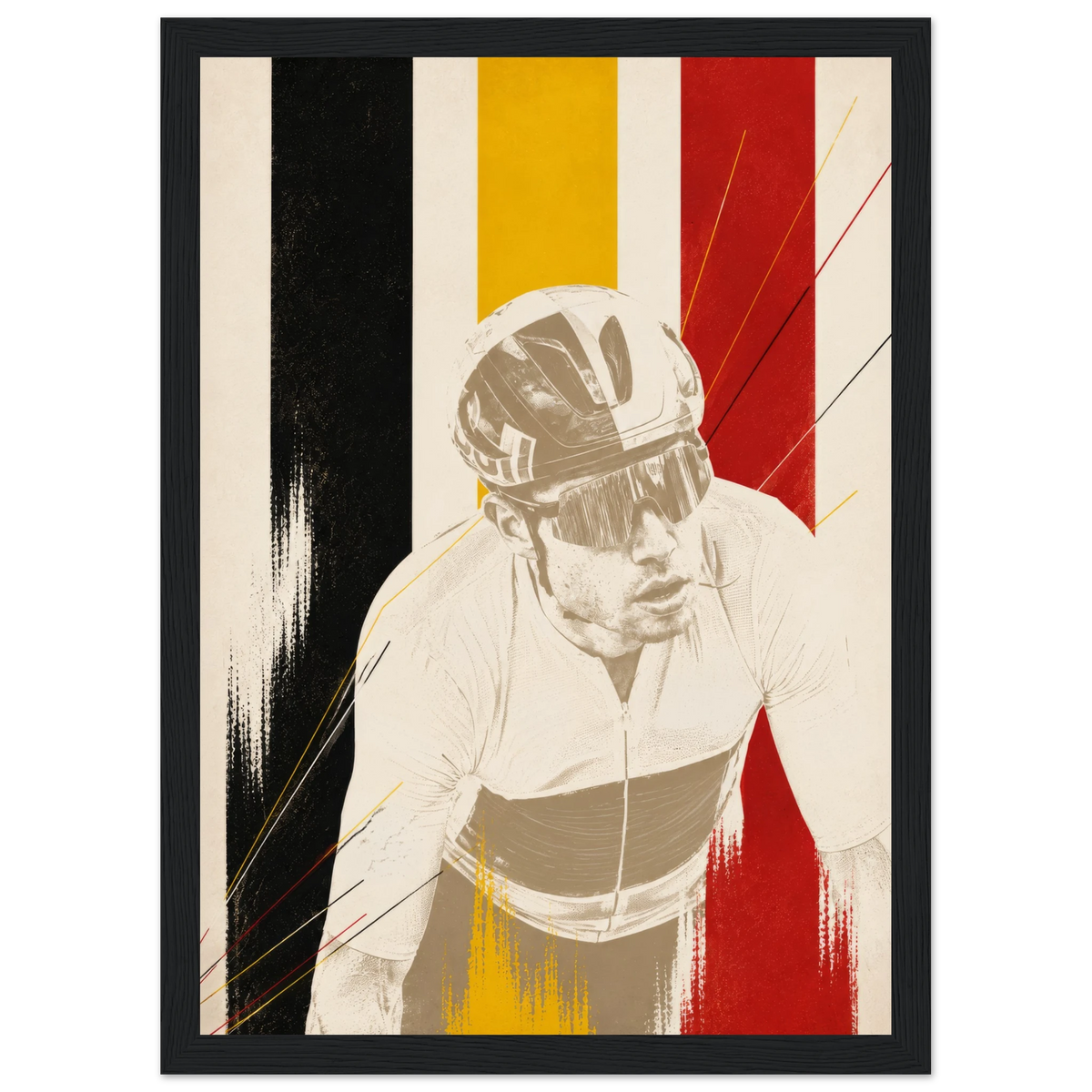Affiche cycliste WVA, poster encadré format portrait