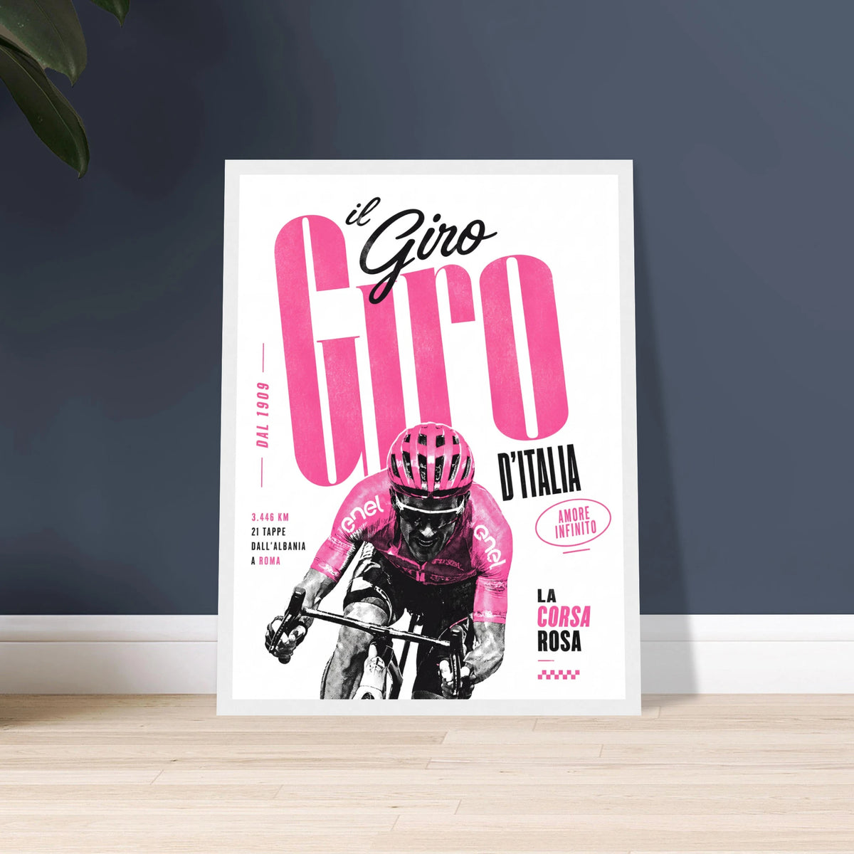 Affiche Il Giro d'Italia encadrée, décoration bureau ou atelier vélo