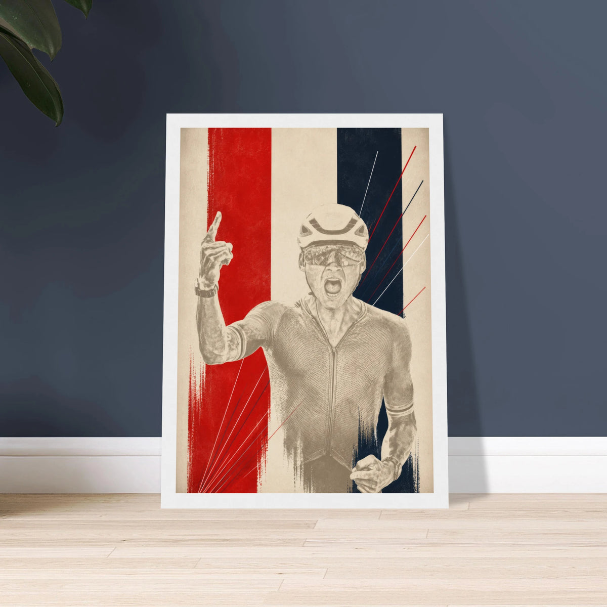 Poster cyclisme MVDP encadré, cadeau pour amateur de vélo