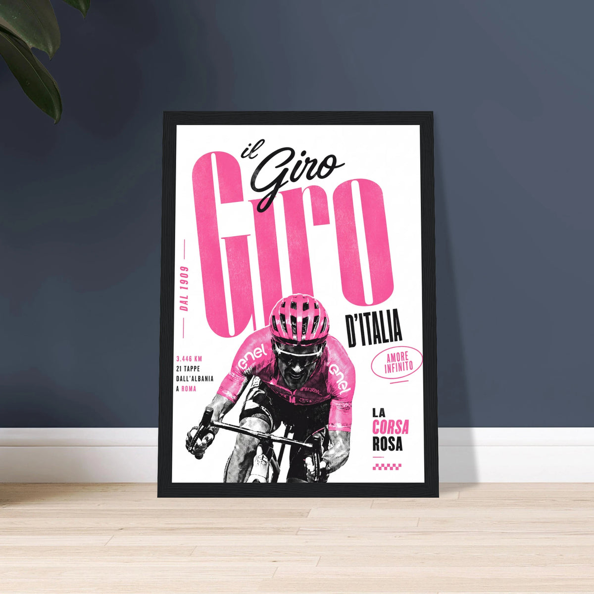 Poster cyclisme Il Giro d'Italia, tirage encadré prêt à accrocher