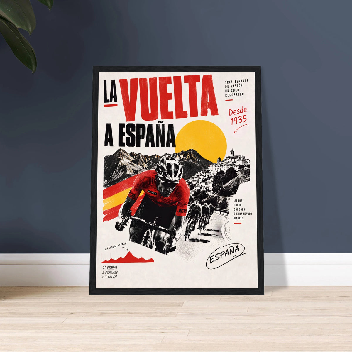 Affiche La Vuelta a España encadrée, décoration bureau ou atelier vélo
