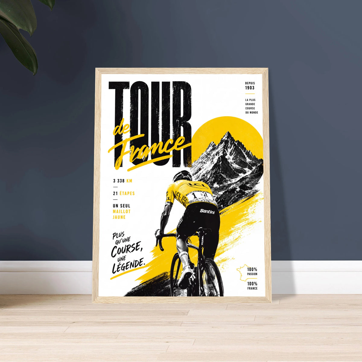 Poster La Grande Boucle encadré, décoration murale pour passionné de cyclisme