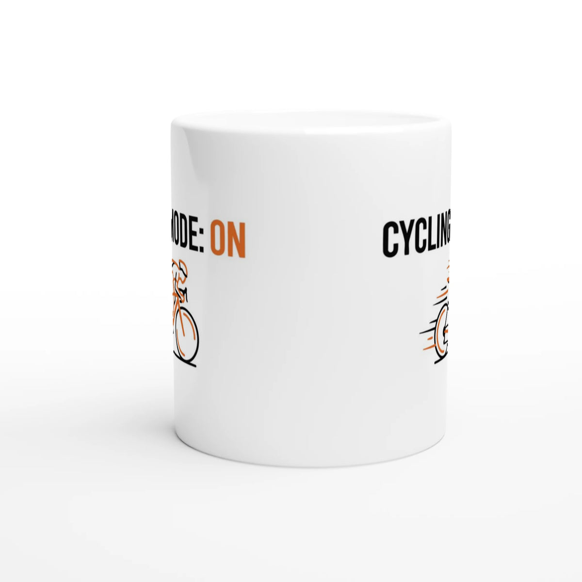 Mug cycliste Cycling Mode On, détail de l'impression