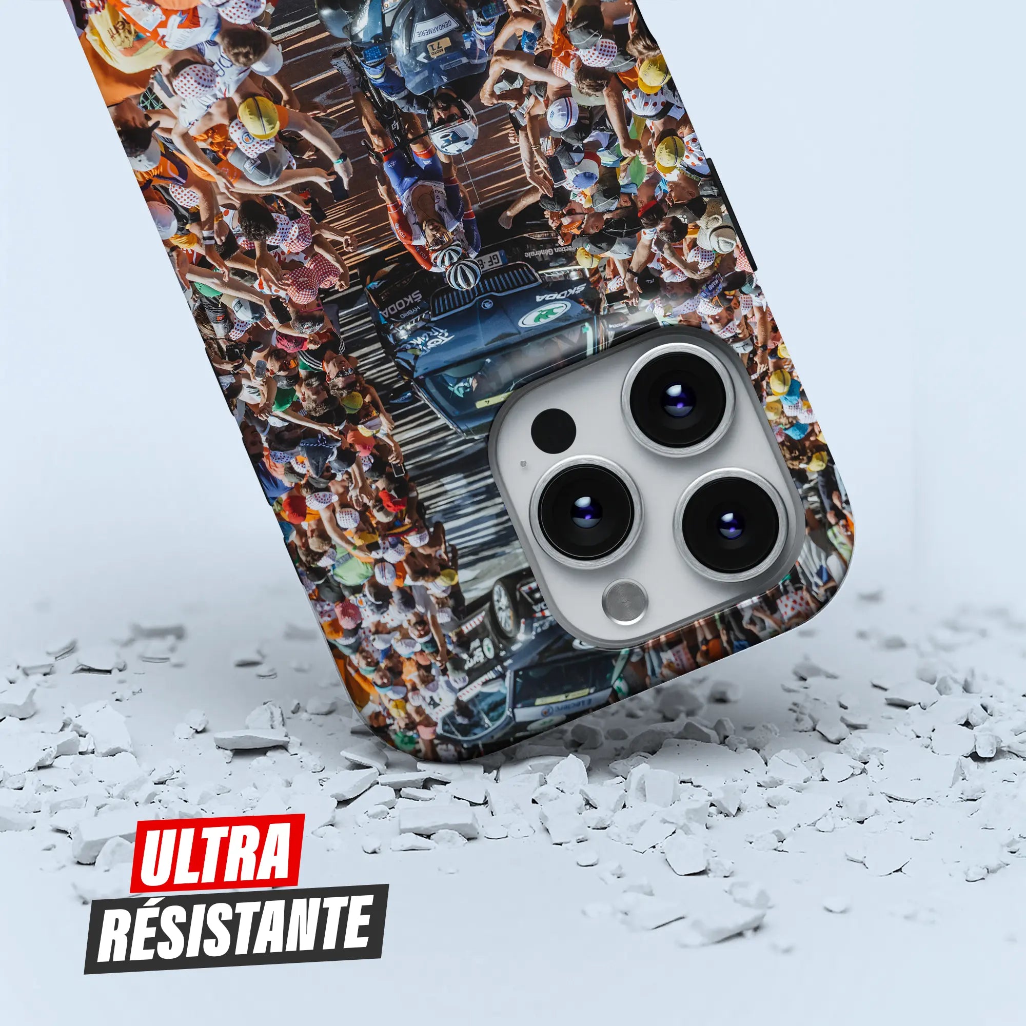 Coque iPhone cyclisme Virage Pinot, protection double couche