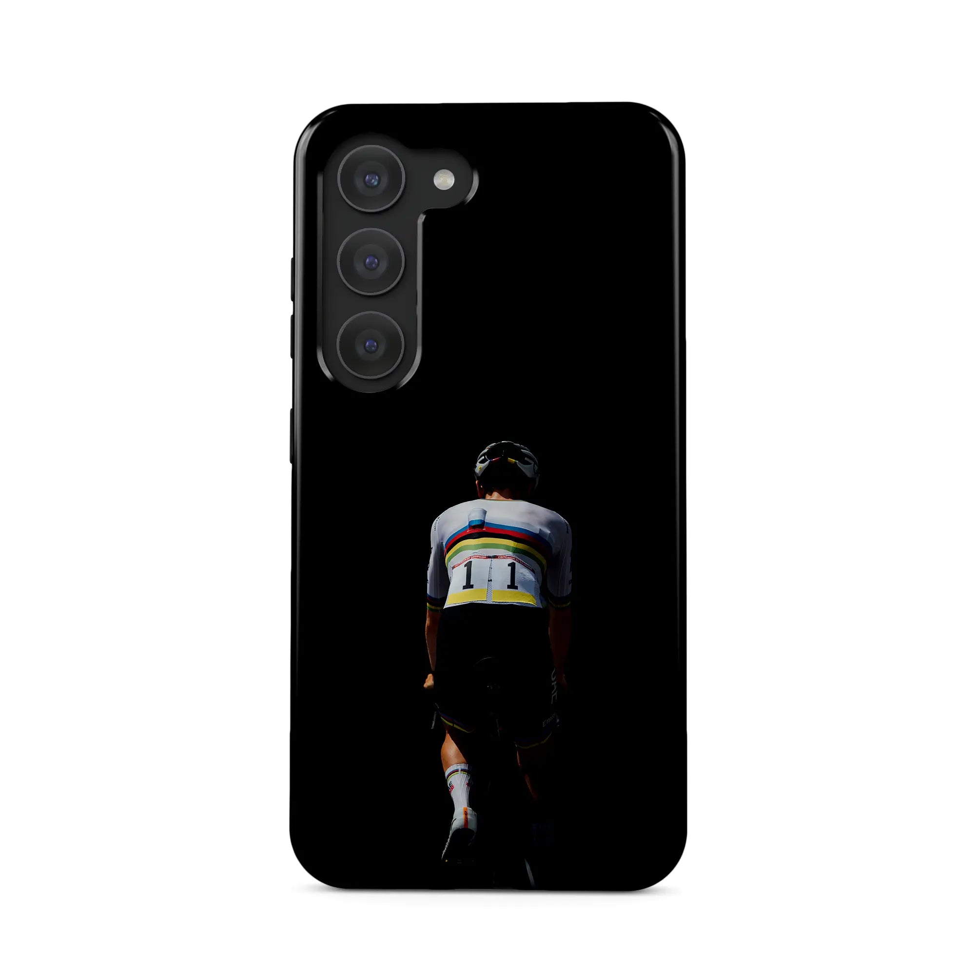 Coque iPhone Black Leader installée sur smartphone, rendu final