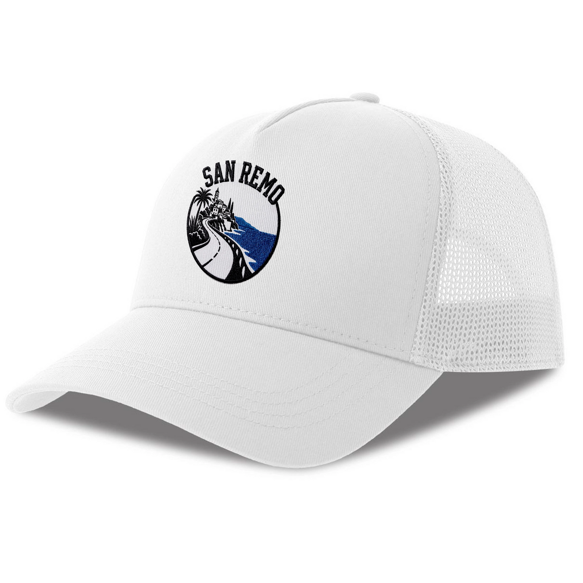 Casquette cycliste San Remo, vue de côté avec filet respirant