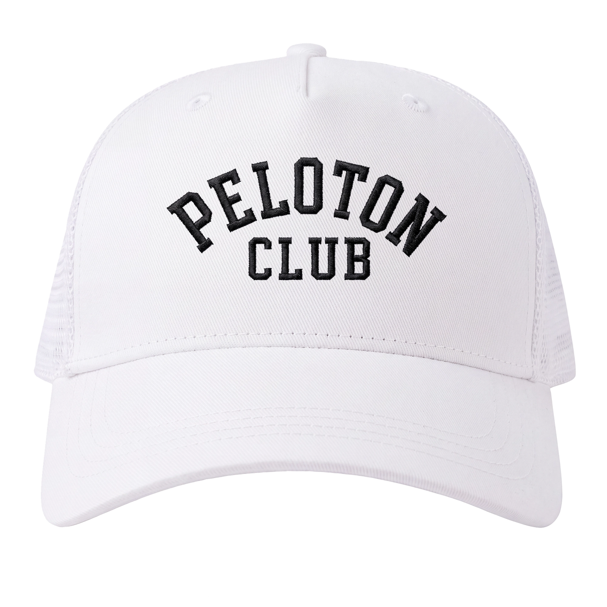 Casquette vélo Peloton Club, vue de face avec broderie sur panneau coton