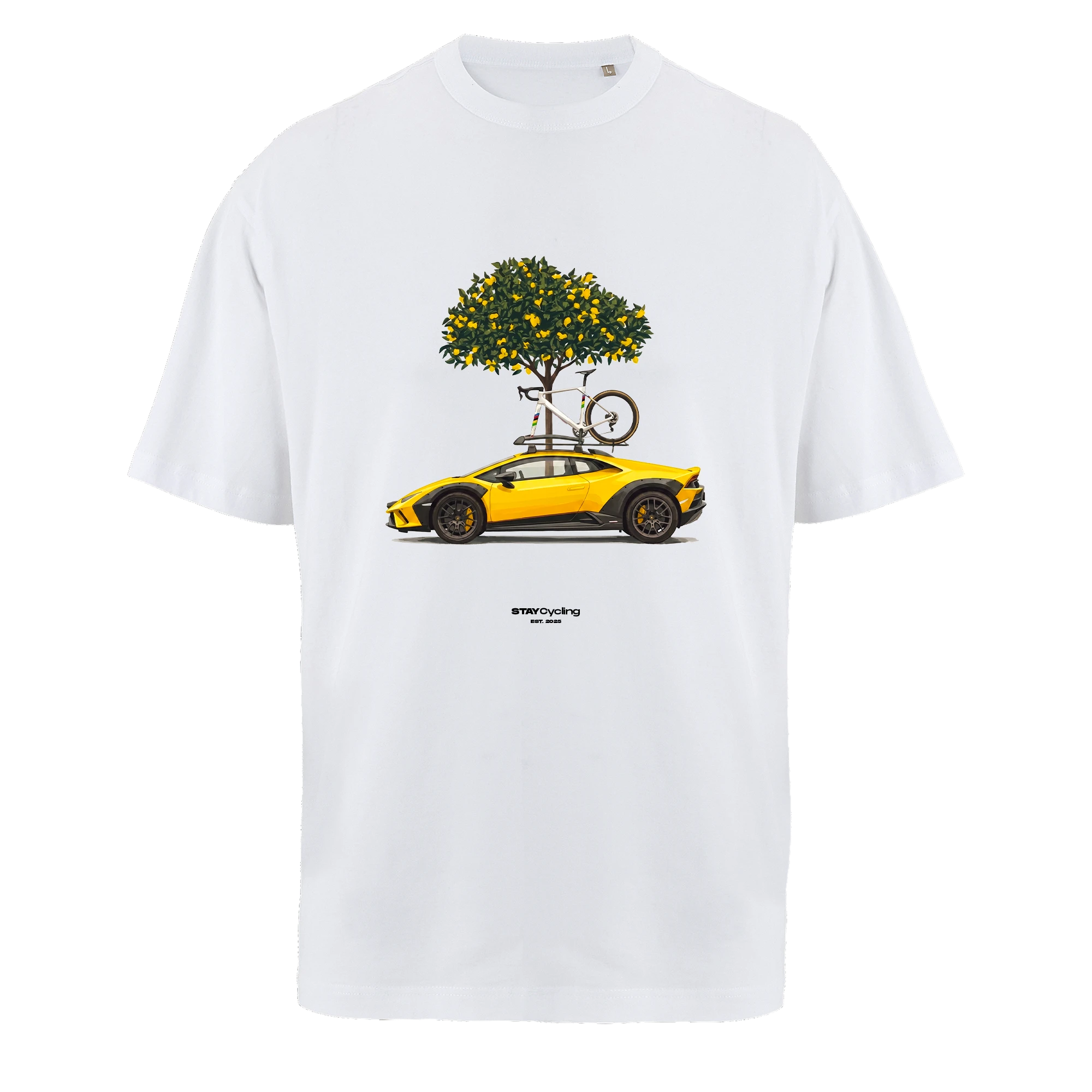 T-shirt oversize Lambo, flocage visuel en face avant