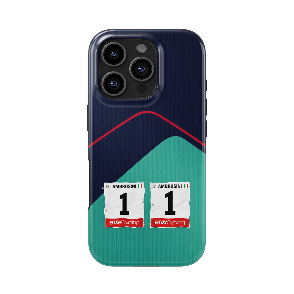 Coque iPhone cyclisme MBH Bank personnalisée avec dossard, nom et numéro
