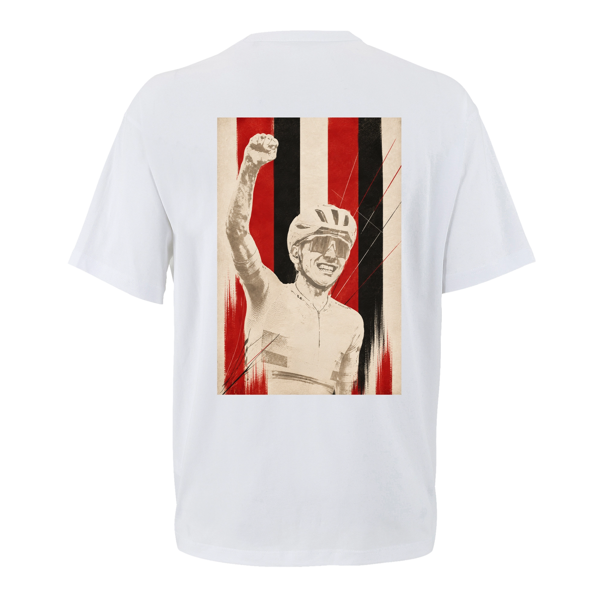 T-shirt cyclisme oversize Pogi, vue de dos avec flocage grand format