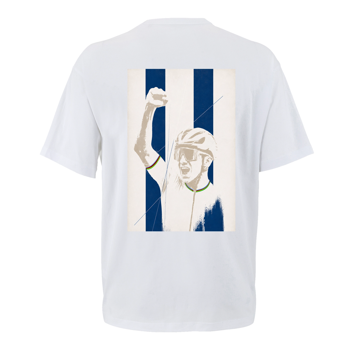 T-shirt cyclisme oversize Rocket Remco, vue de dos avec flocage grand format