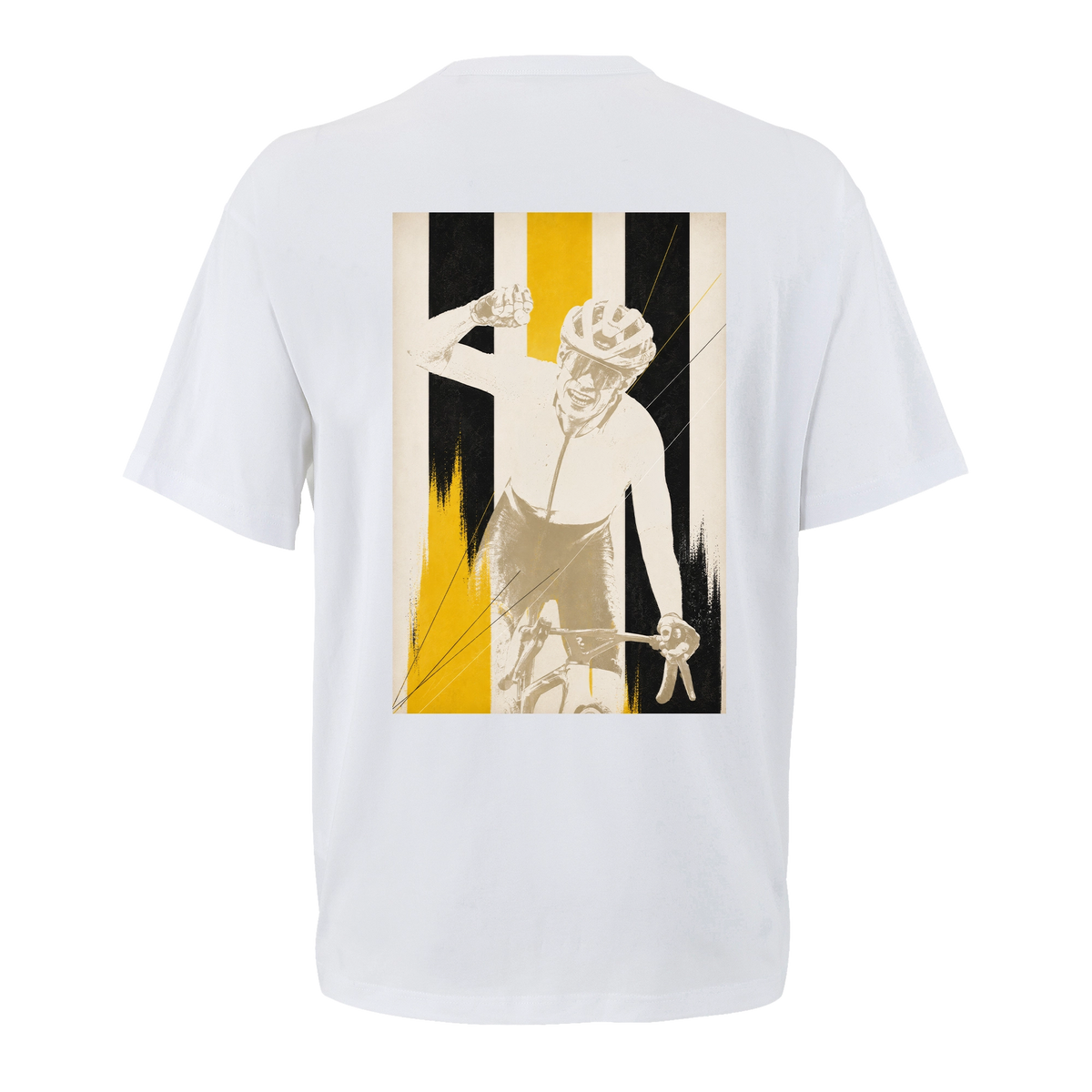 T-shirt cyclisme oversize Fisherman, vue de dos avec flocage grand format