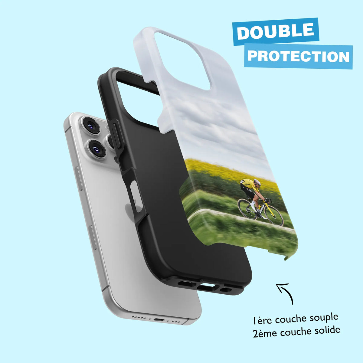 Coque iPhone WVA Paris-Roubaix, gros plan sur l'impression