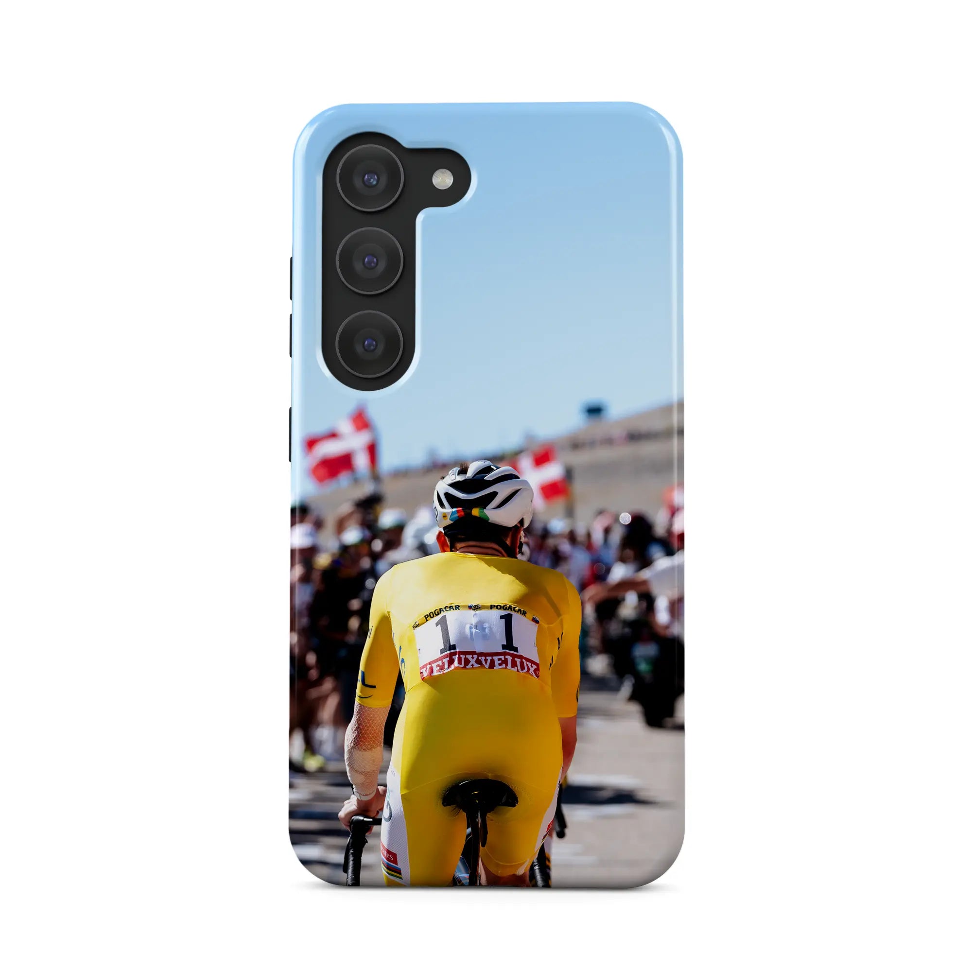 Coque iPhone Yellow Jersey in the Ventoux installée sur smartphone, rendu final