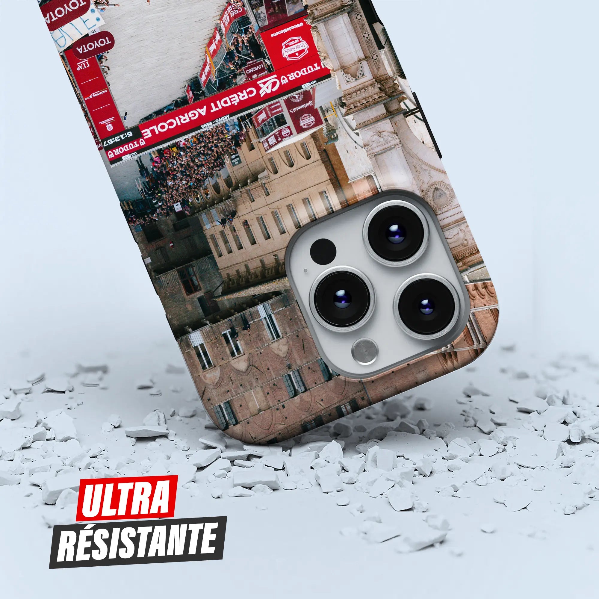 Coque iPhone cyclisme King of Strade Bianche, protection double couche