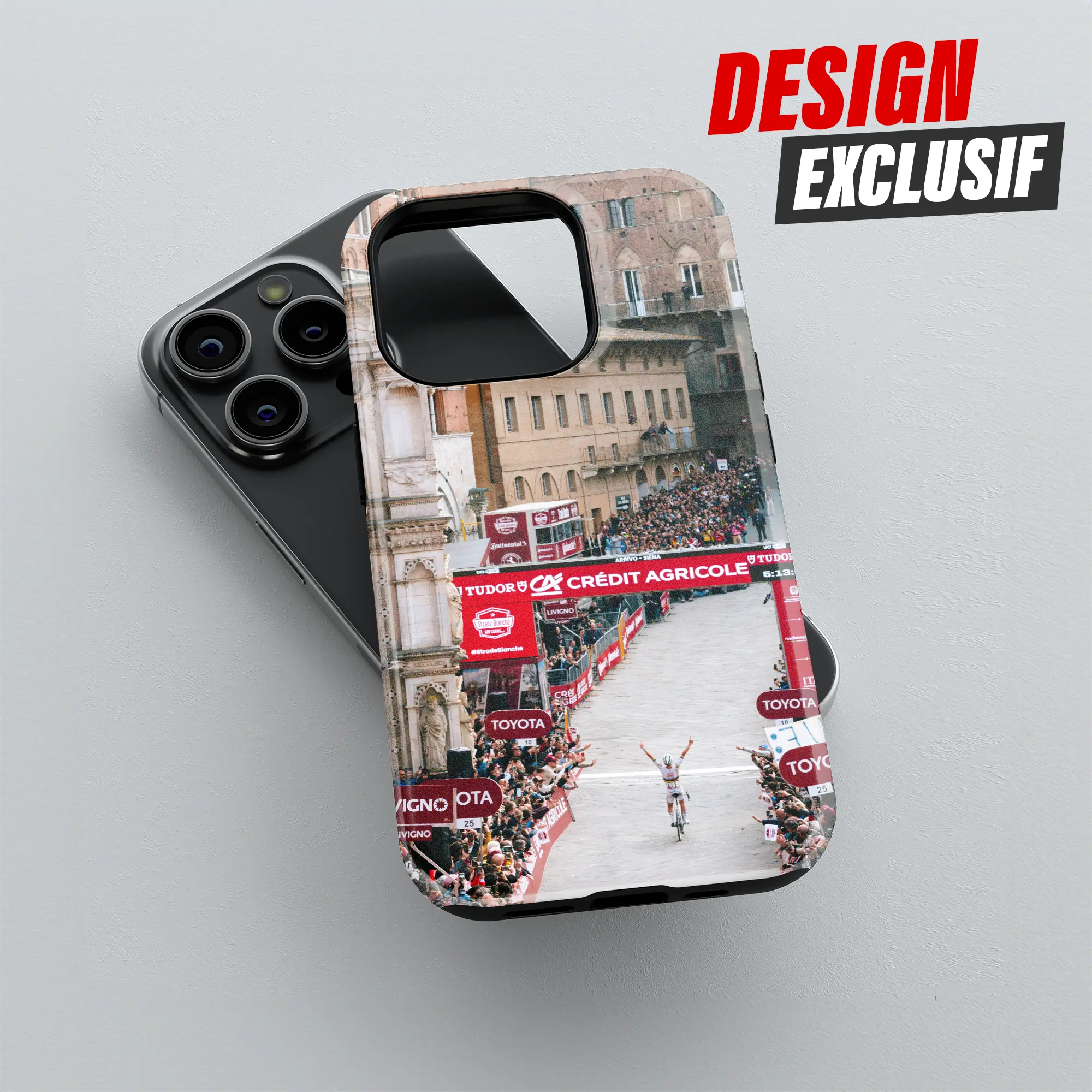 Coque iPhone King of Strade Bianche, détail de l'impression 3D
