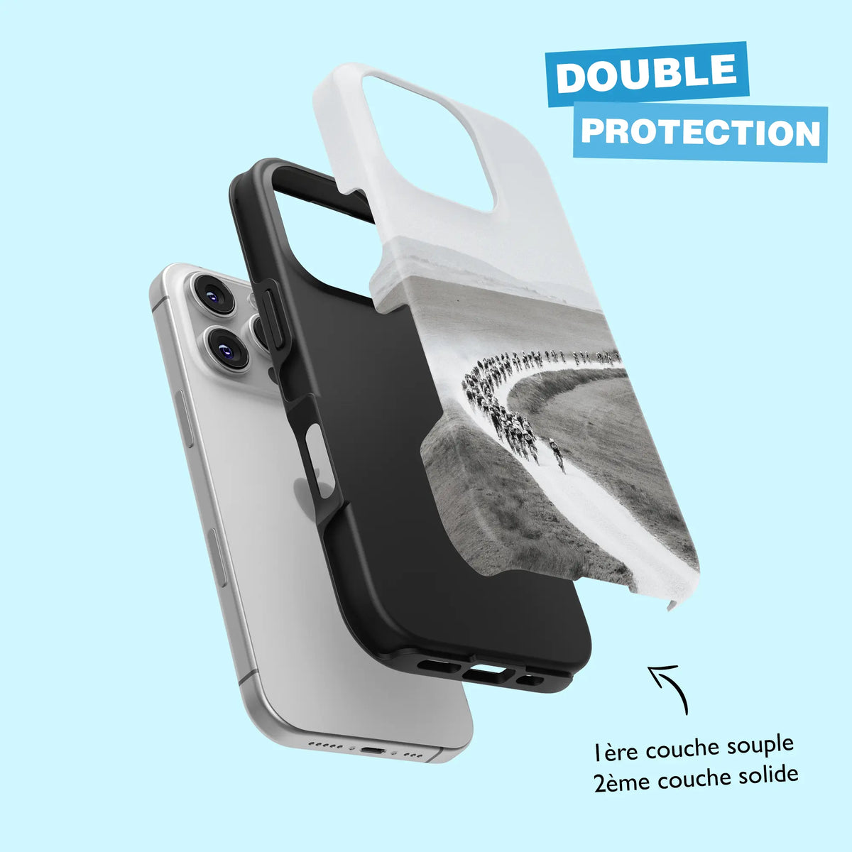 Coque iPhone Strade Bianche, gros plan sur l'impression