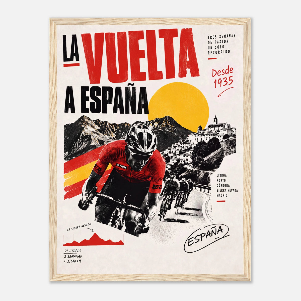 Poster course cycliste La Vuelta a España, tirage encadré STAY Cycling