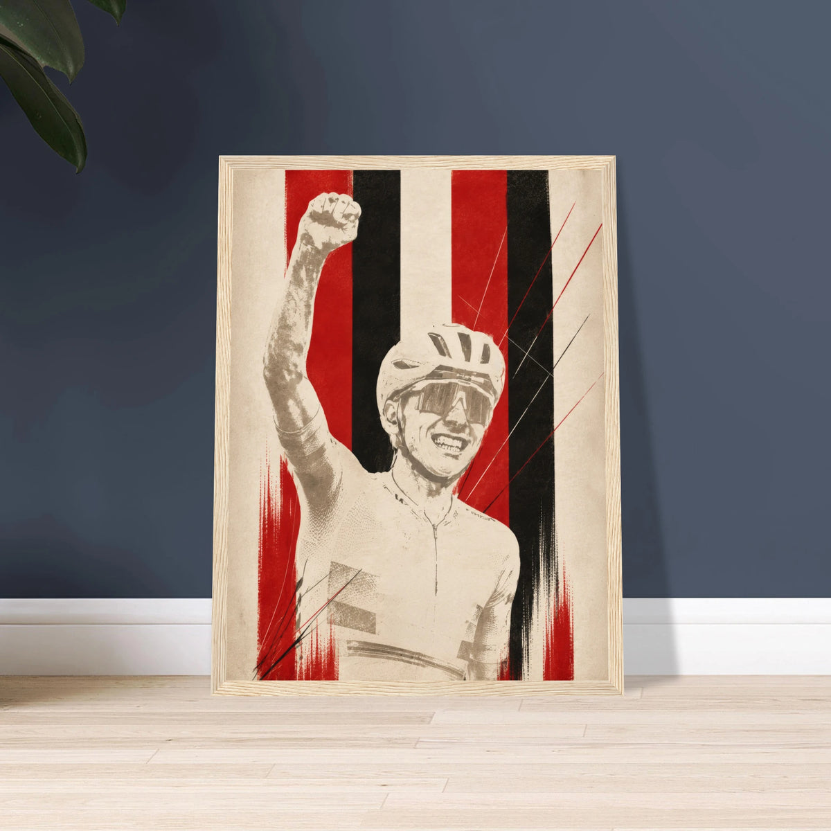 Affiche cyclisme Tadej encadrée, poster déco vélo pour le salon
