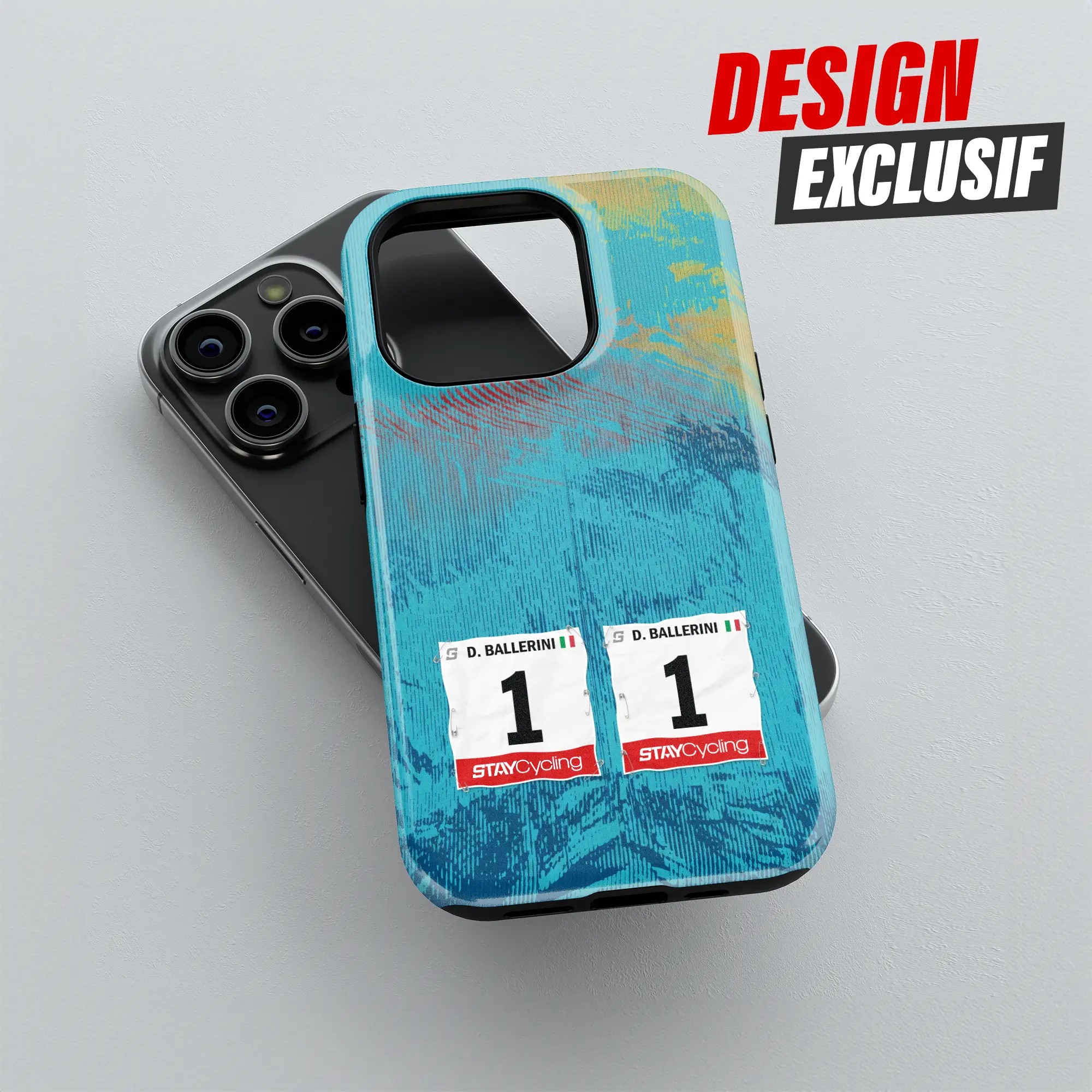 Coque de téléphone XDS Astana Team, détail de l'impression 3D haute définition