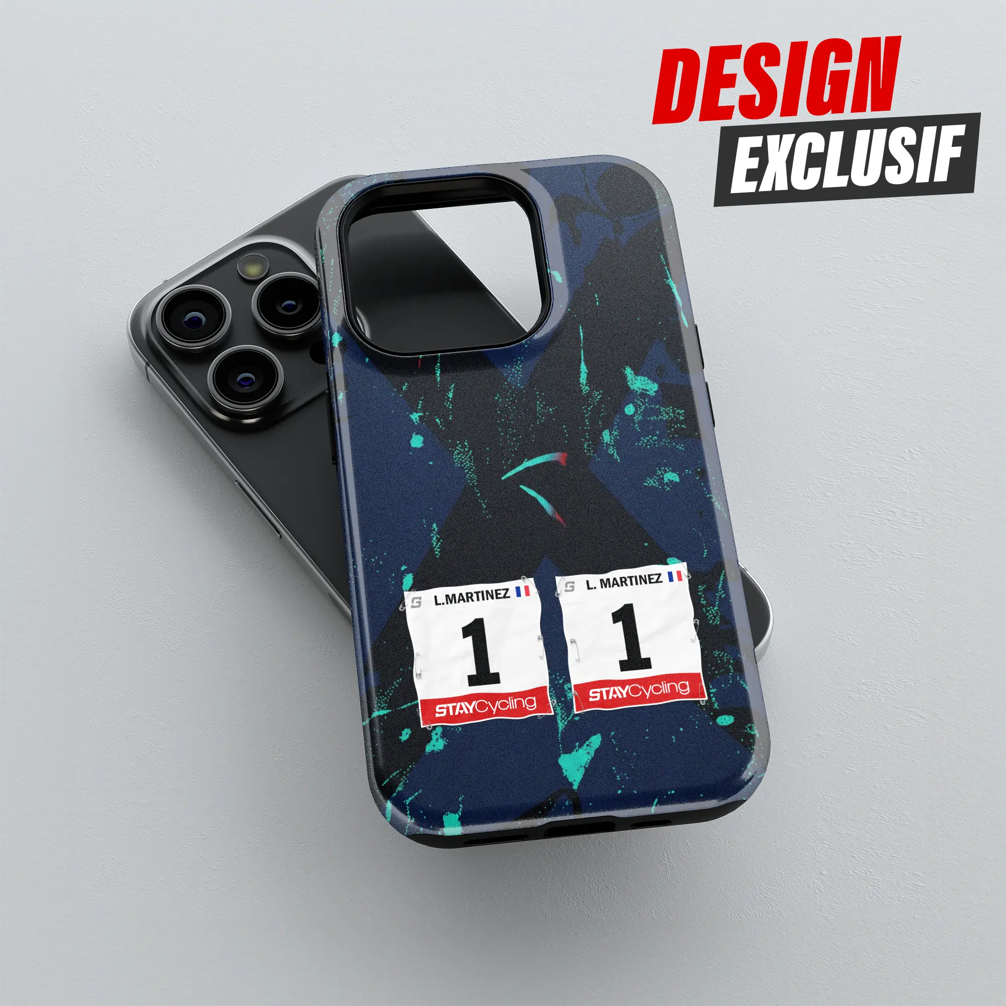 Coque de téléphone Team Bahrain Victorious, détail de l'impression 3D haute définition