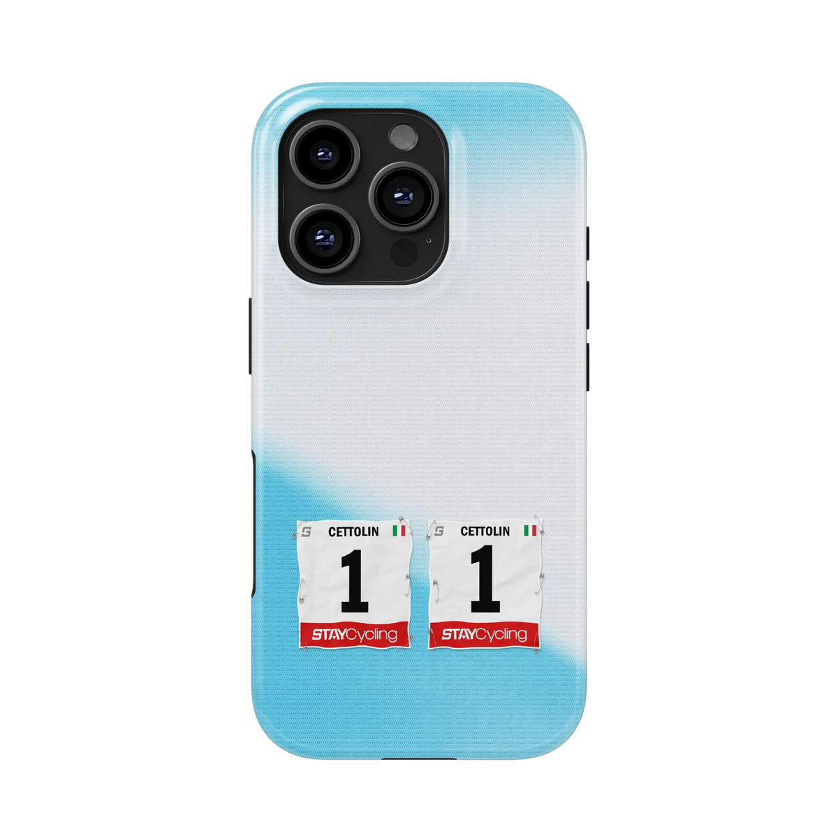 Coque iPhone cyclisme Bardiani CSF personnalisée avec dossard, nom et numéro