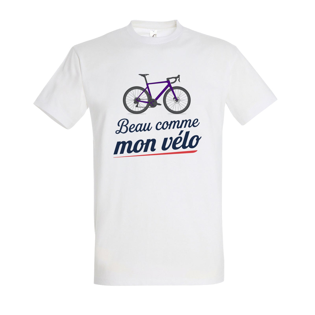 T-shirt blanc Beau comme mon vélo – vélo Caméléon / Iridescent