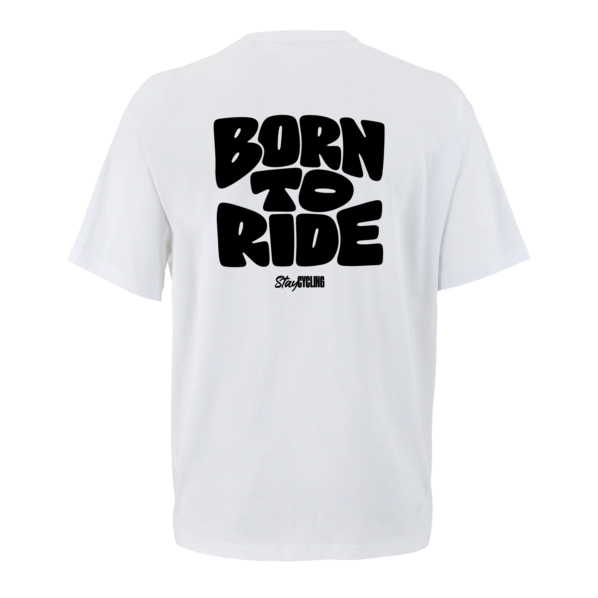 T-shirt oversize Born to Ride, vue de dos avec flocage du visuel