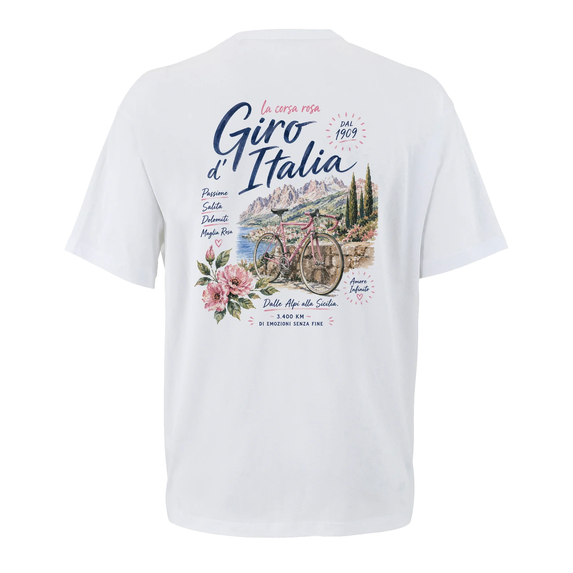 T-shirt oversize Giro d'Italia, vue de dos avec flocage du visuel