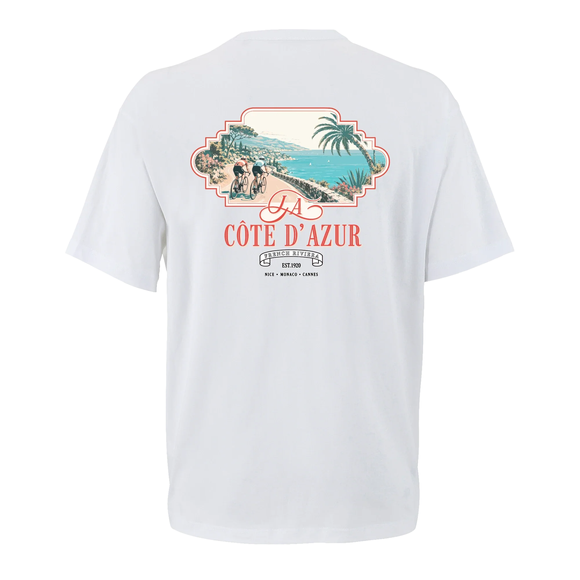 T-shirt oversize La Côte d'Azur, vue de dos avec flocage du visuel
