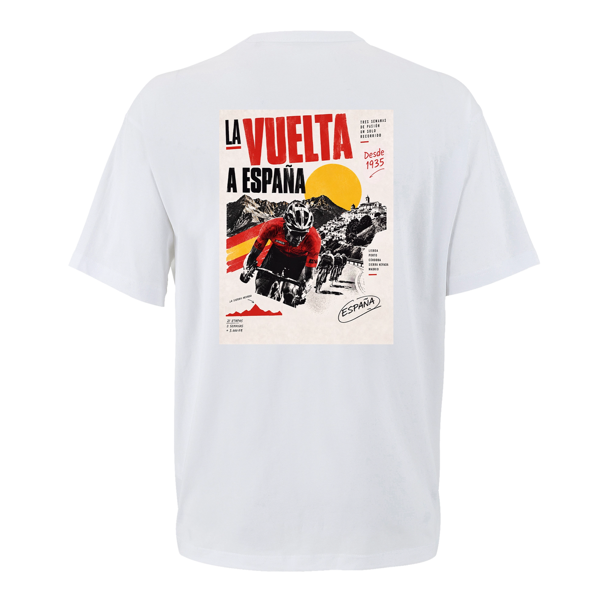 T-shirt cyclisme oversize Vuelta a España, vue de dos avec flocage grand format