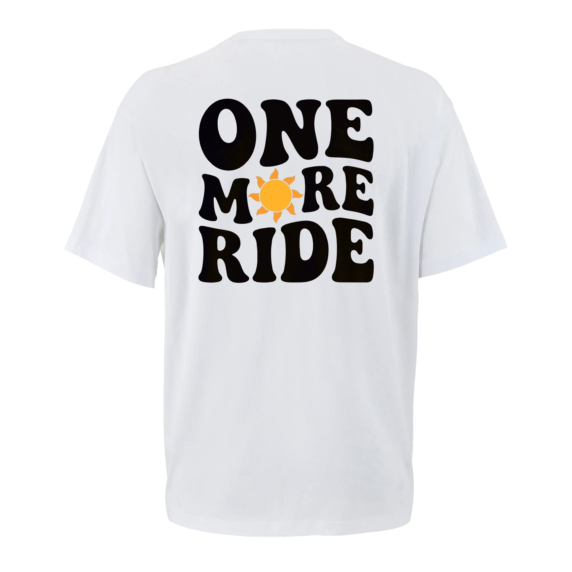 T-shirt oversize One More Ride, vue de dos avec flocage du visuel