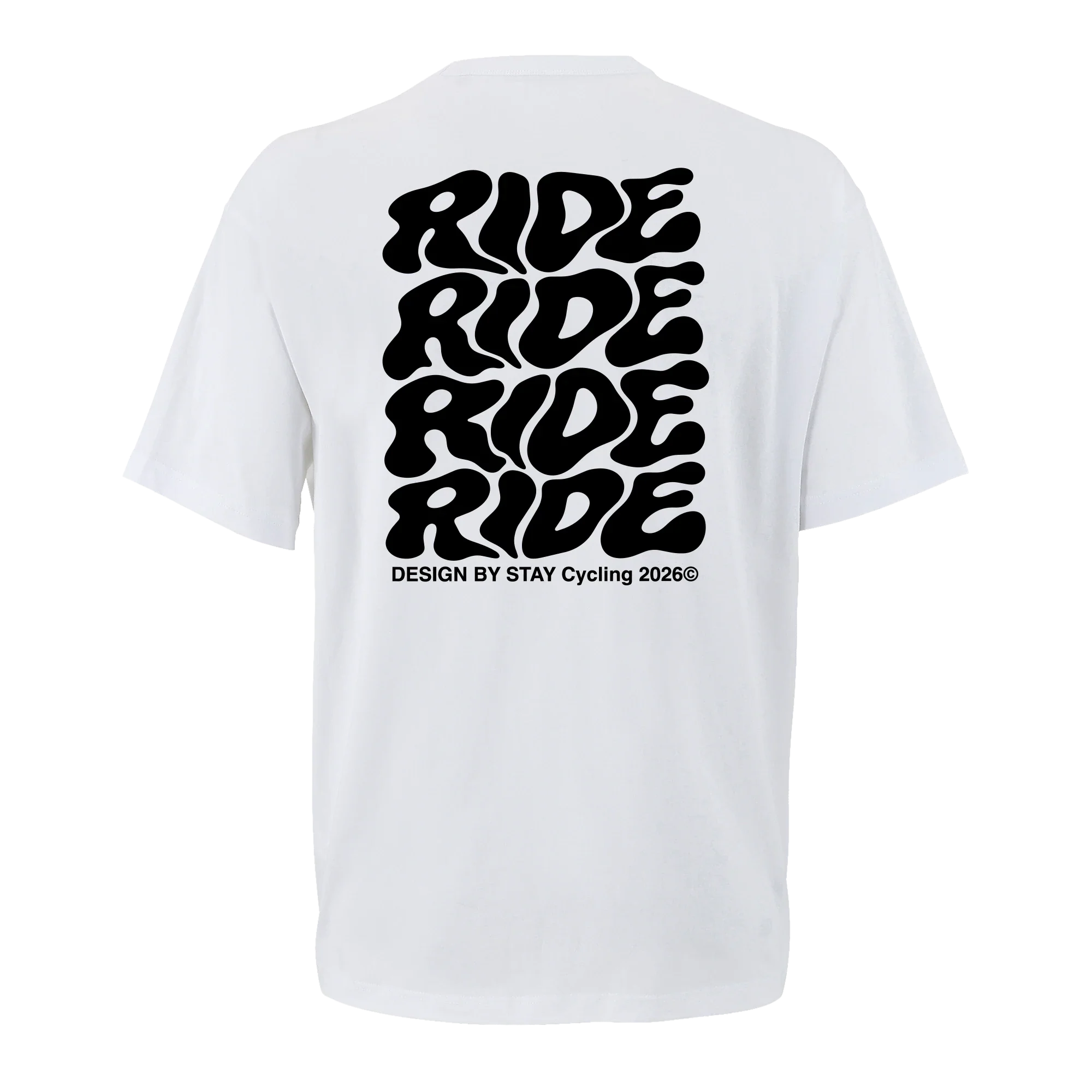 T-shirt oversize Ride x4, vue de dos avec flocage du visuel