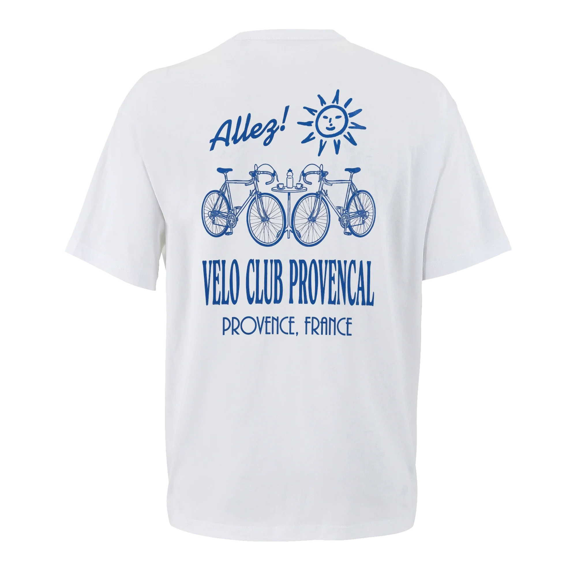 T-shirt oversize Vélo Club Provençal, vue de dos avec flocage du visuel