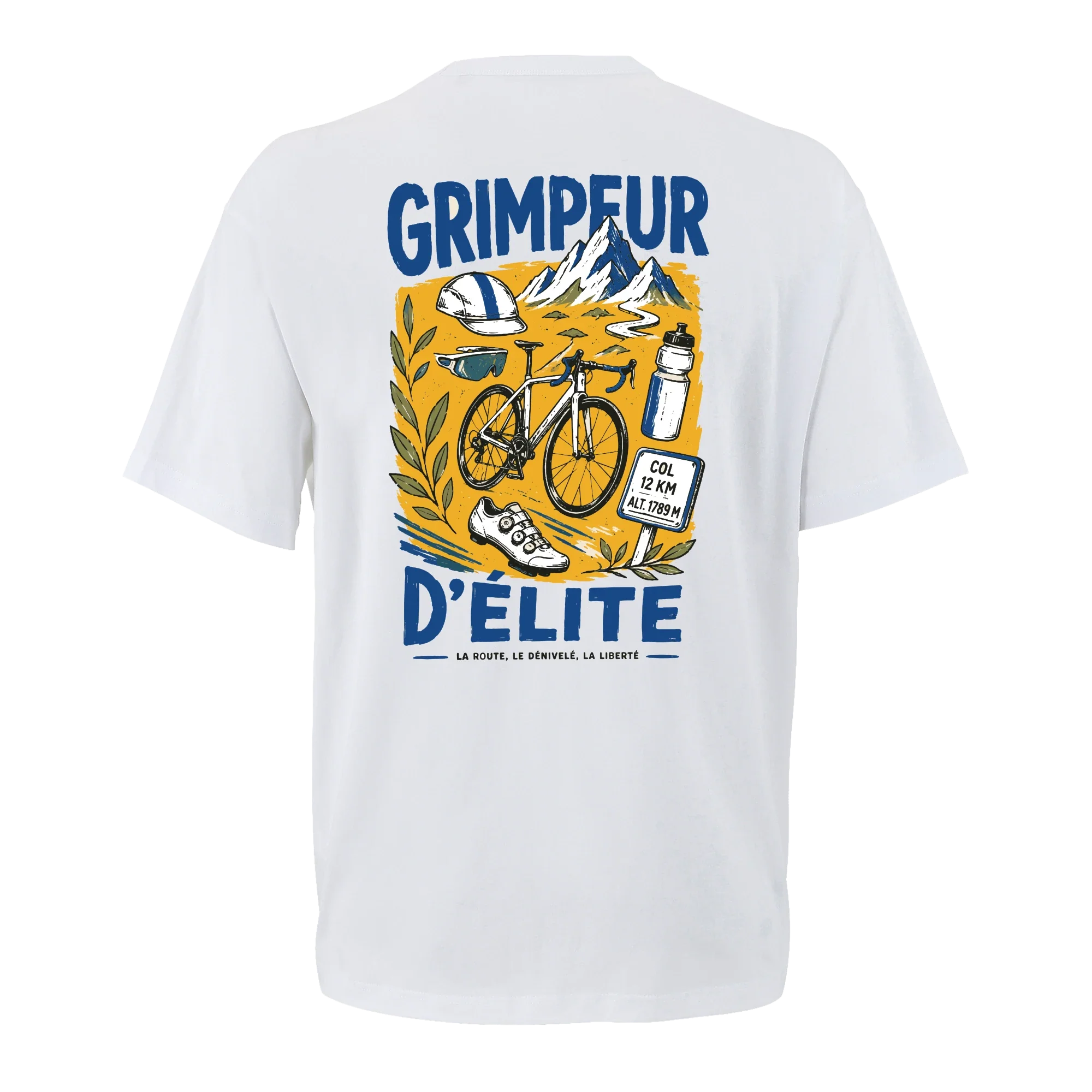 T-shirt oversize Grimpeur d'Élite, vue de dos avec flocage du visuel