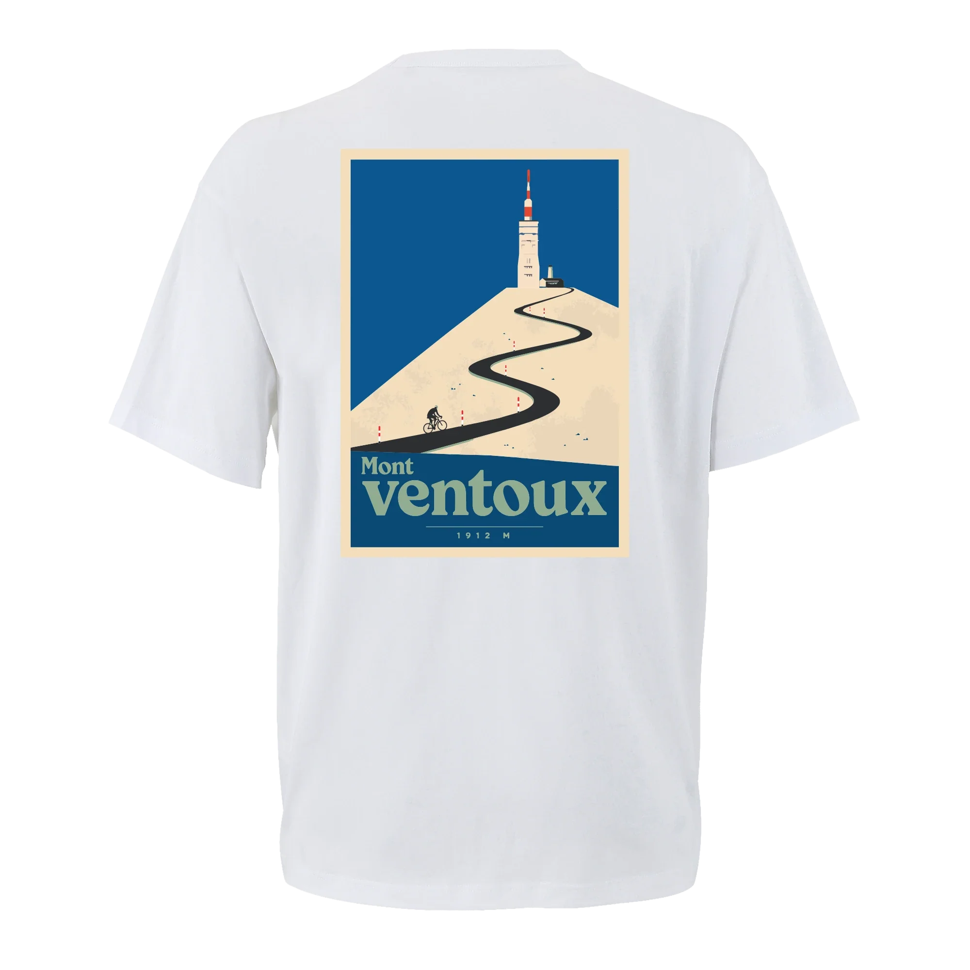 T-shirt oversize Mont Ventoux, vue de dos avec flocage du col mythique