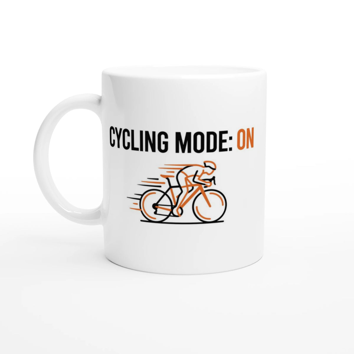 Mug cyclisme Cycling Mode On, céramique blanche, cadeau cycliste