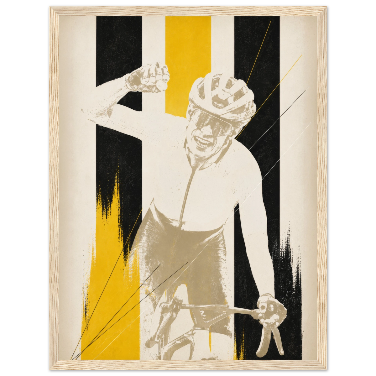 Affiche cyclisme JONAS encadrée, décoration murale vélo de route