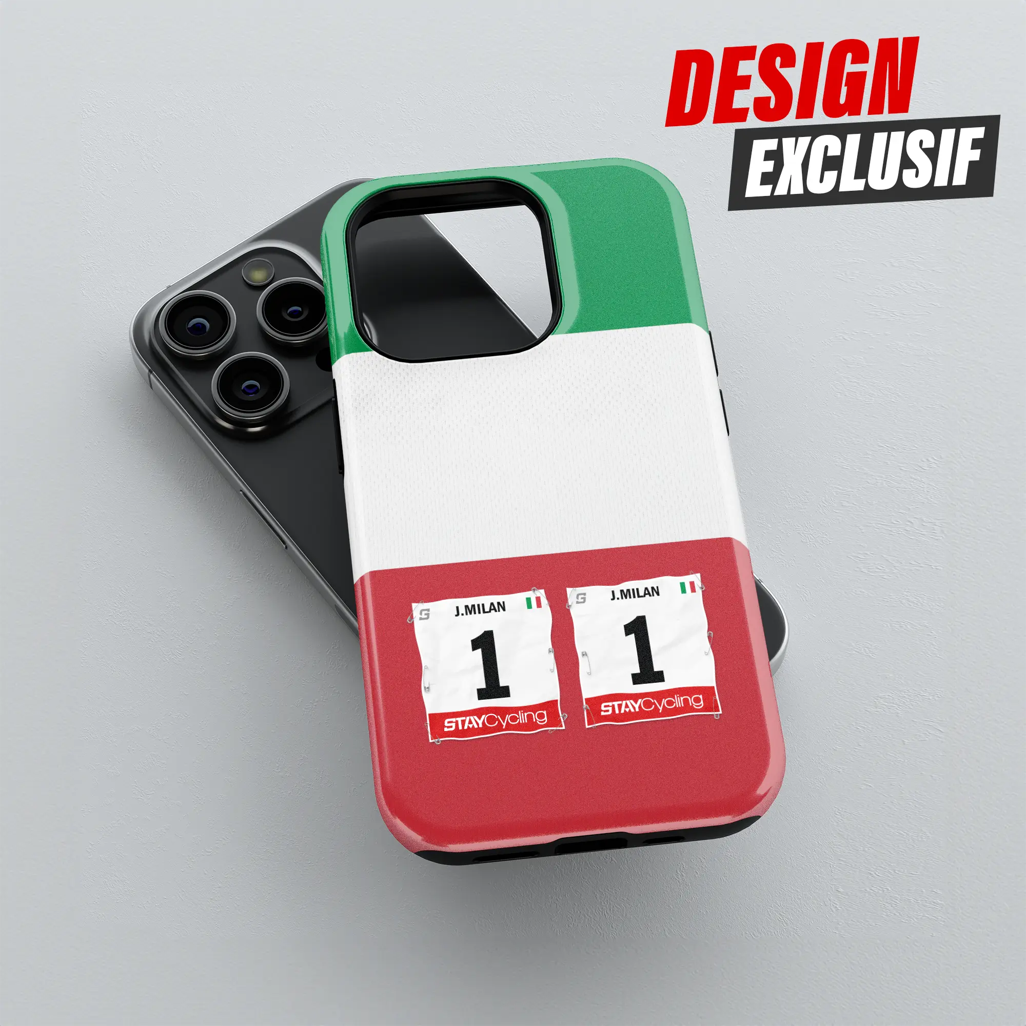 Coque de téléphone Champion d'Italie, détail de l'impression 3D haute définition