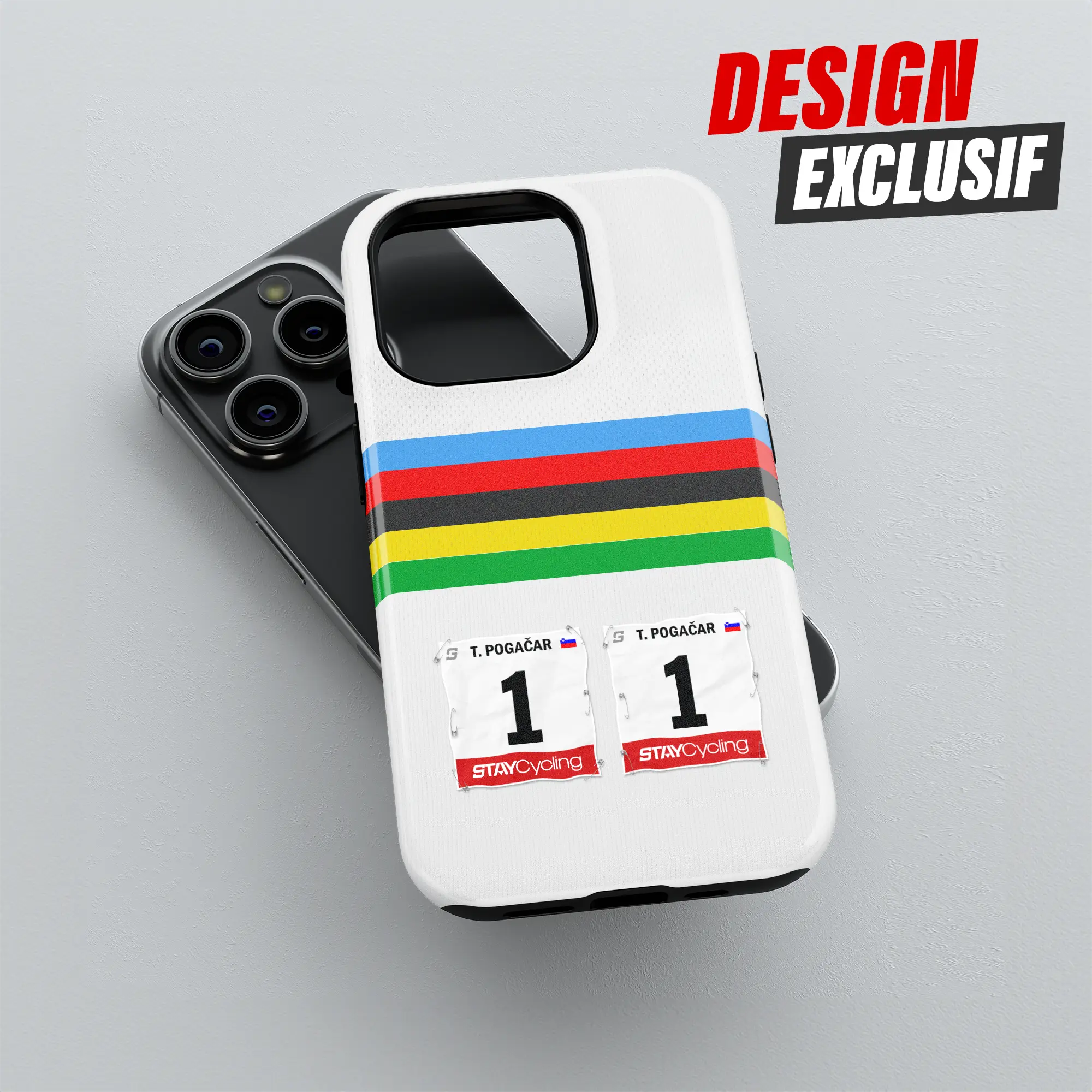 Coque de téléphone Champion du Monde, détail de l'impression 3D haute définition