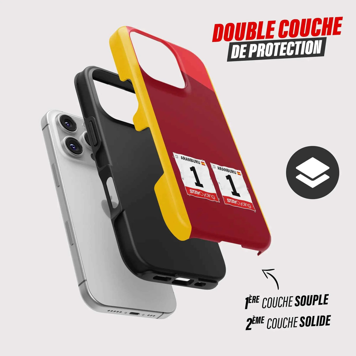 Coque iPhone Cofidis personnalisable, gros plan sur le dossard