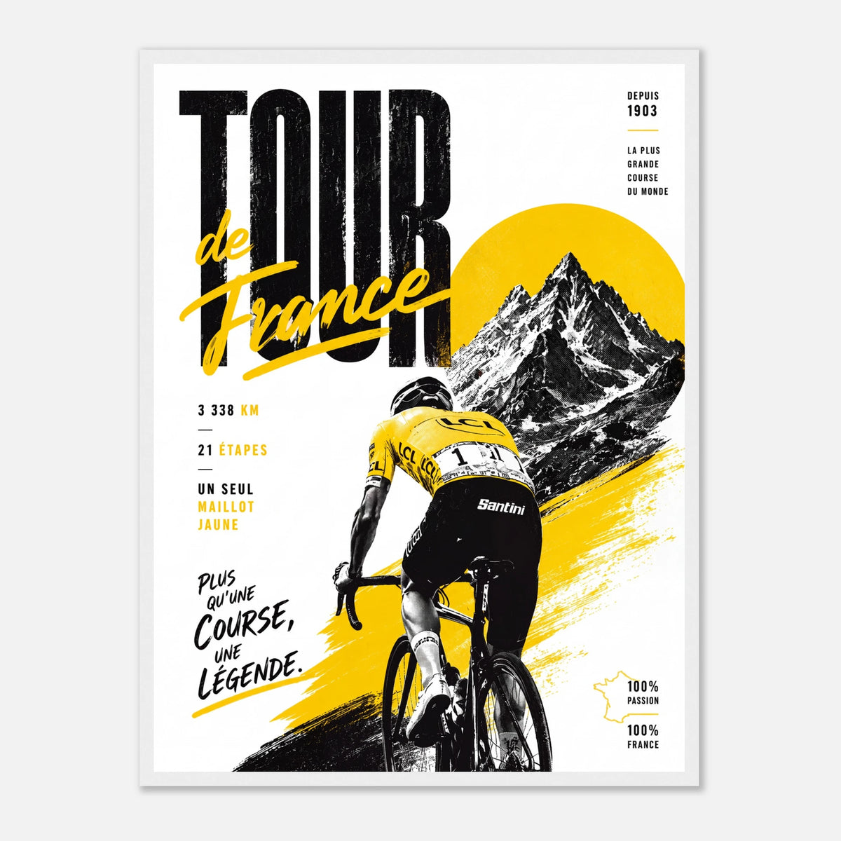 Poster course cycliste La Grande Boucle, tirage encadré STAY Cycling