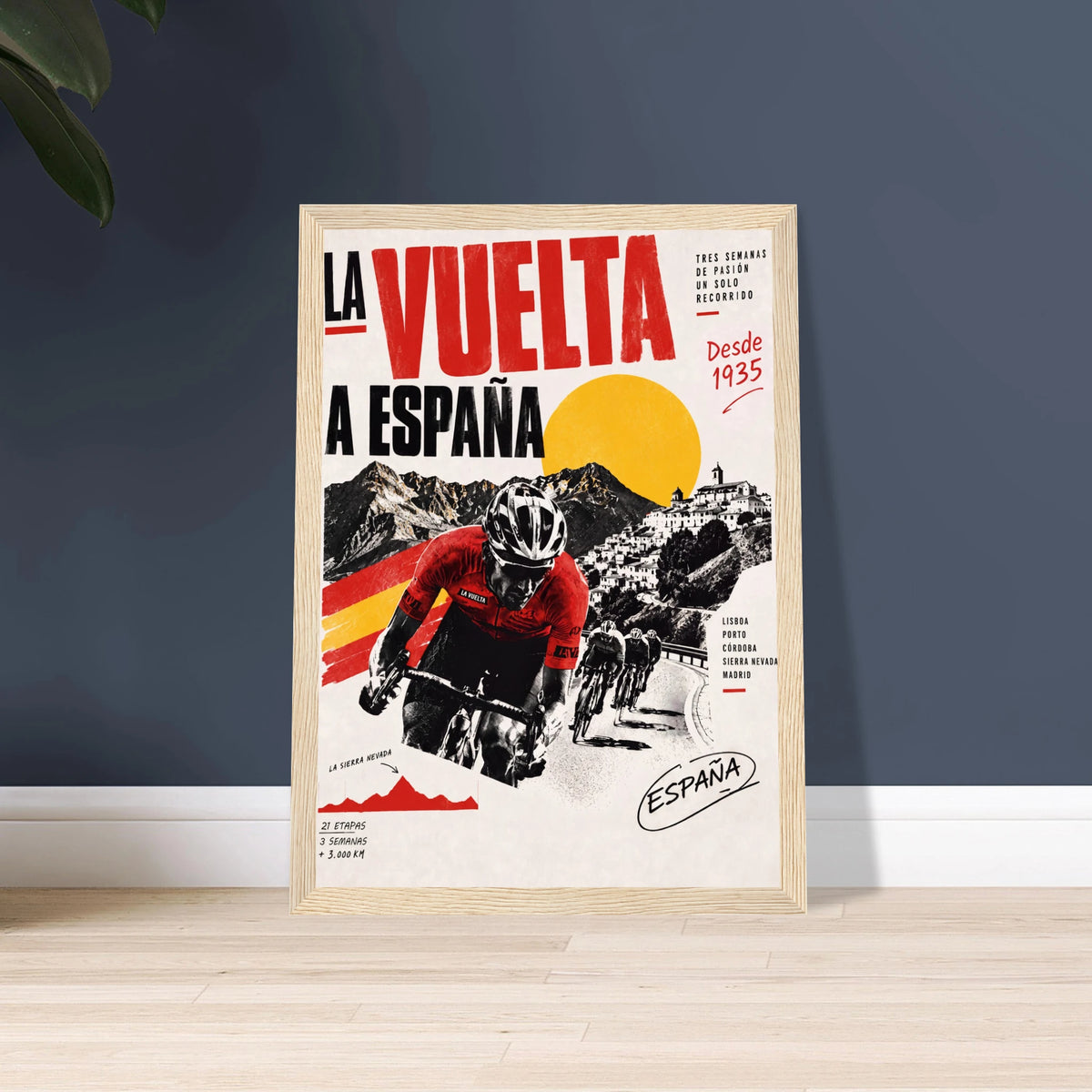 Affiche vélo La Vuelta a España encadrée, idée cadeau cycliste