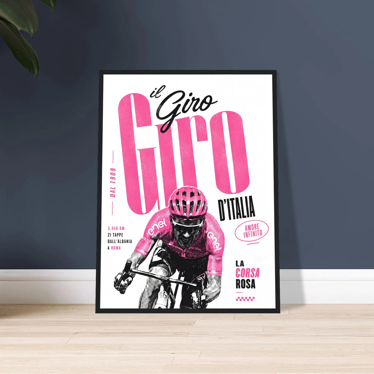 Poster cyclisme Il Giro d'Italia encadré, cadeau pour amateur de vélo