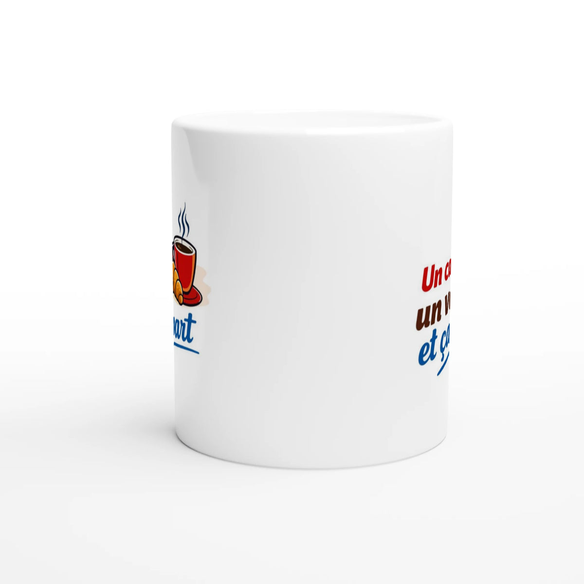 Mug cycliste Un café un vélo et ça repart, détail de l'impression